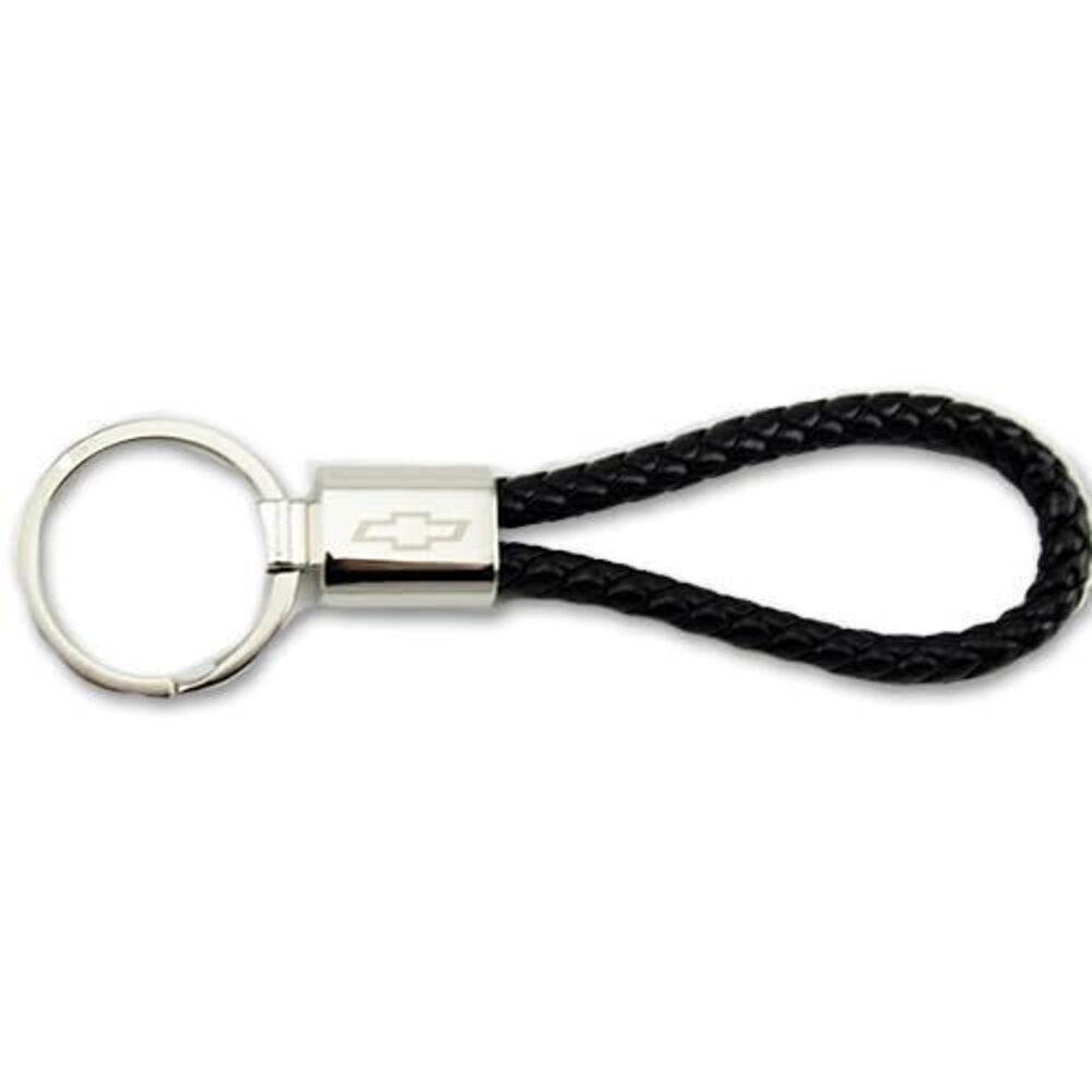 8252 Chevy Bowtie Braided Rope Leather Keychain - Officially Licensed